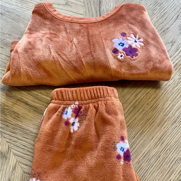 0-3m CAT & JACK Rust Orange Velour Outfit set - Picture 6 of 11